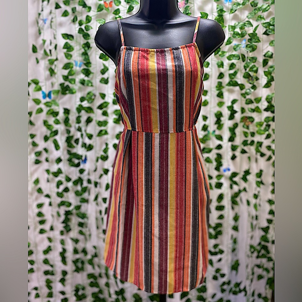 Shein - Women’s Striped Tie Back Dress - Size: M
